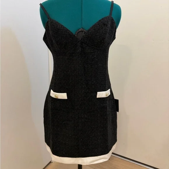 Lulus Easily Posh Black Tweed Lurex Sleeveless Bodycon Mini Dress - Picture 5 of 9